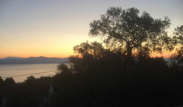 Sunset from the balcony, Villa Andromeda, Paxos