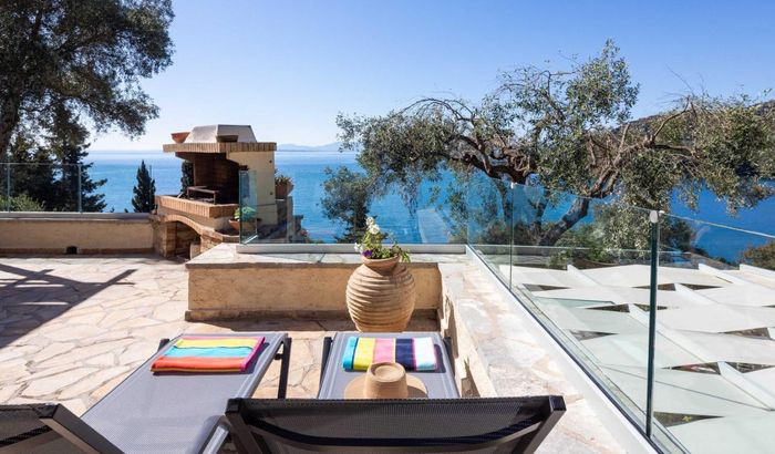Panoramic sea terrace, Kalami Lookout Villa, Kalami, Corfu