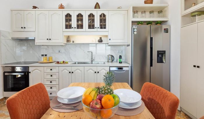 Kitchen, Kalami Lookout Villa, Kalami, Corfu