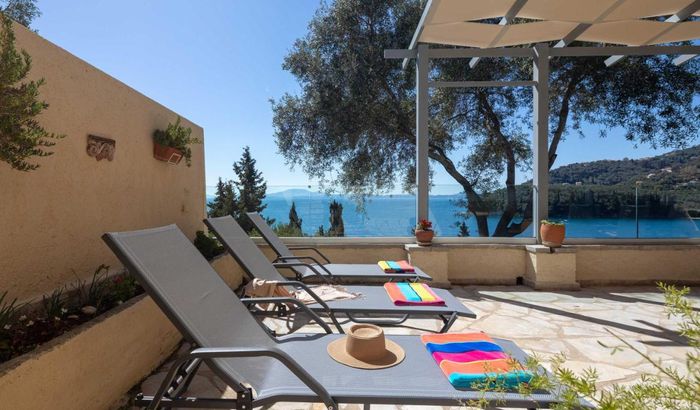 Panoramic sea view terrace, Kalami Lookout Villa, Kalami, Corfu