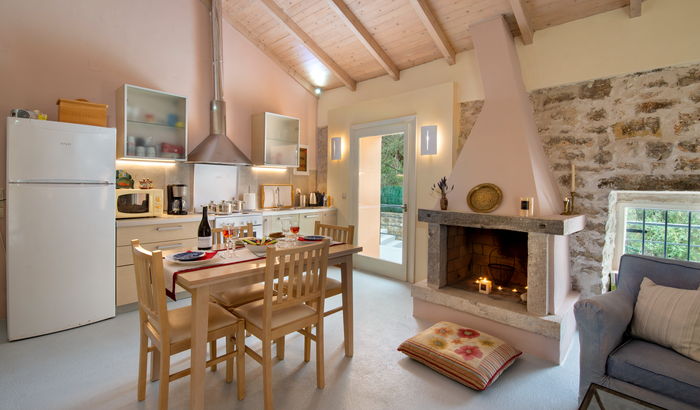 Kitchen and dining area, The Olive Press, Paxos