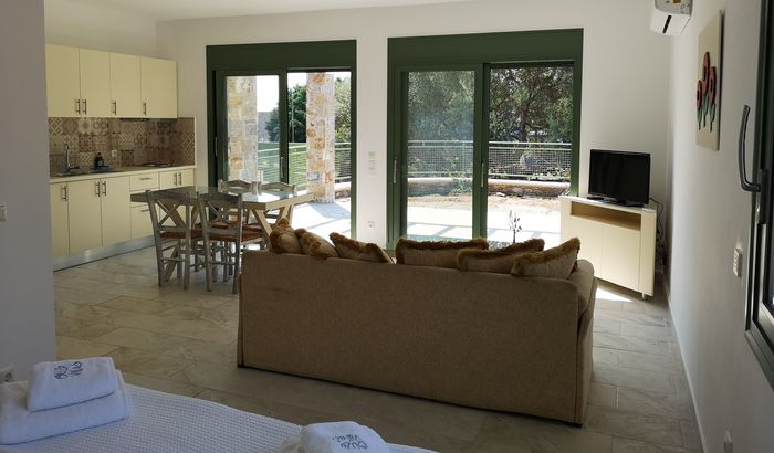 Living room, Stone Studio, Ouzo Villas, Lesvos