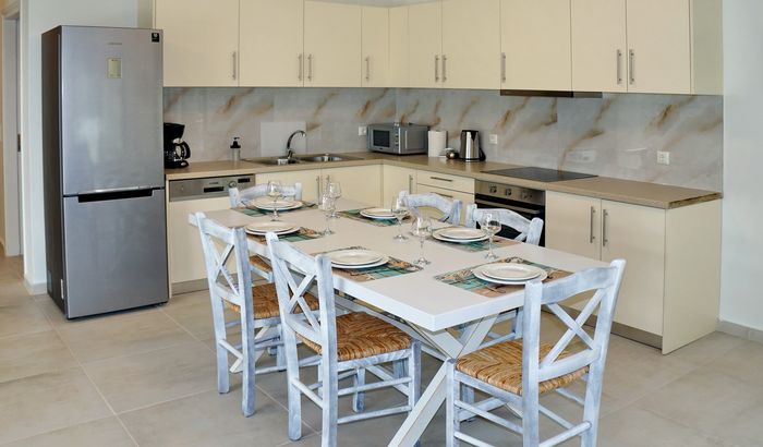 Kitchen and dining room, Stone Villas 1, Ouzo Villas, Lesvos