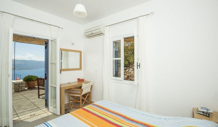 Villa Odysseus bedroom, The Lefki Villas, Ithaca