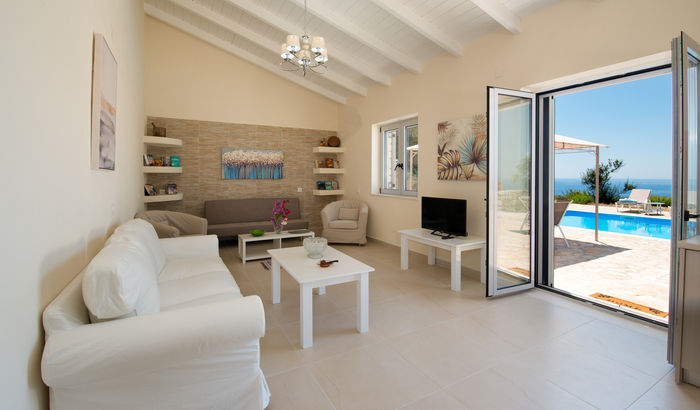 Open-plan kitchen and living room, Triton's Nest, Paxos