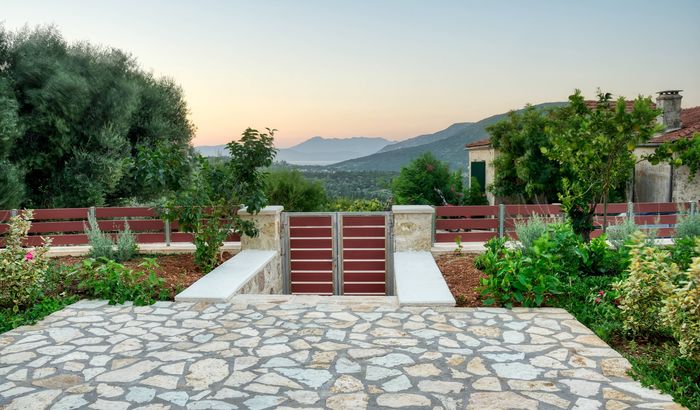 Terrace and view, Villa Emmelia, Ithaca