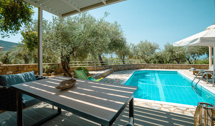 Pool and terrace, Villa Ibiscus, Peloponnese