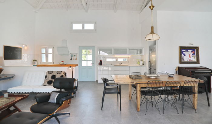 Living and dining room, Villa Livadi, Skopelos