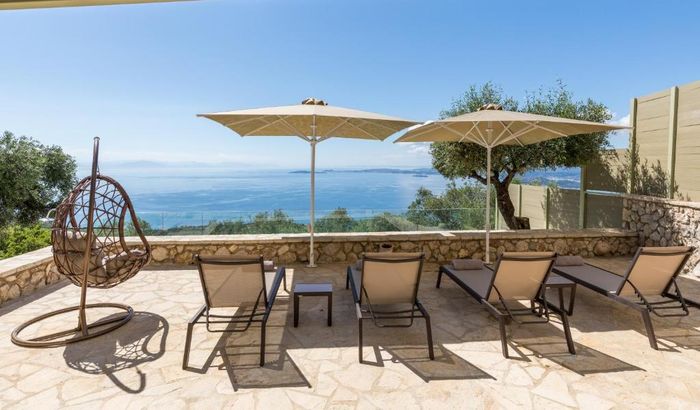 Sun loungers, Villa Lunaria, Corfu