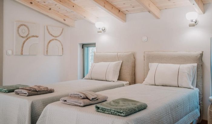 Mezzanine level (made as twin beds), Villa Artemis, Lakka, Paxos