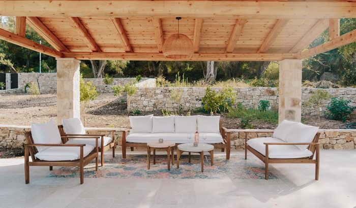 Wooden pergola, Villa Artemis, Lakka, Paxos